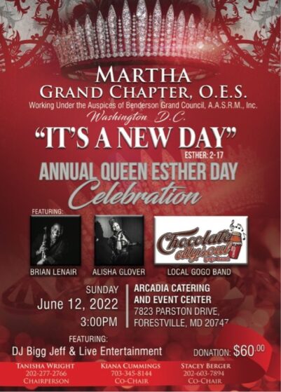 Martha Grand Chapter OES Annual Queen Esther Day Celebration